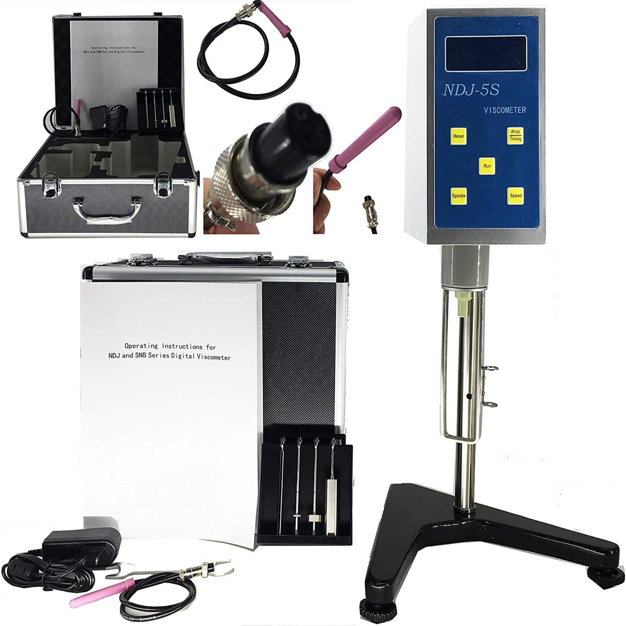 VTSYIQI Viscosity Meter Rotational Viscometers RTD Temperature Probe with 20 to 100000 mPa.s Accuracy ±1%