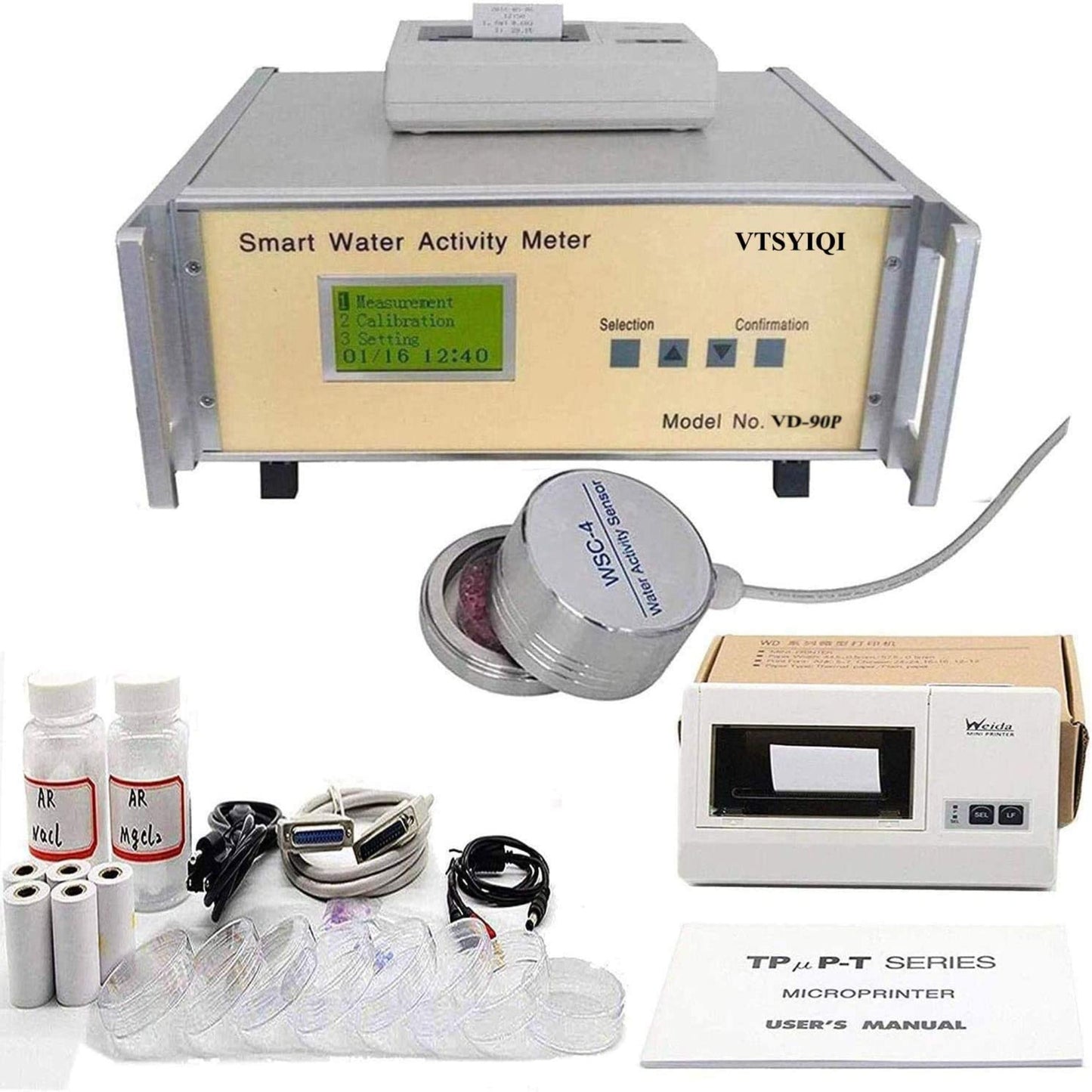 VTSYIQI Water Activity Meter Analyzer Monitor With Range 0 to 0.980aw no condensing For Fruits Vegetables Breads Biscuits Cakes Puffed Food